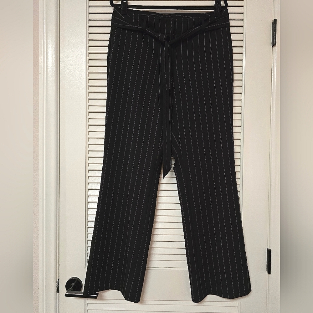 LOFT Ann Taylor - Black & White Pinstripe Julie Trouser Business Casual Pants